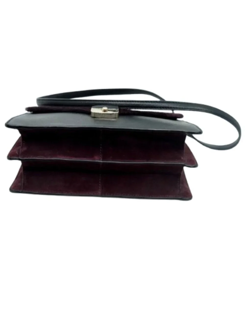 KATE SPADE~SAYRA Hyde Place~BLACK LEATHER PURPLE CALF HAIR CROSSBODY BAG